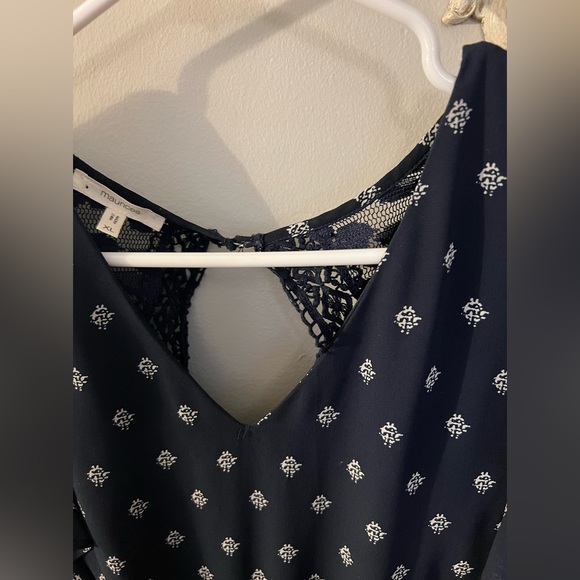 Navy dress with detailed sleeves and back - Picture 2 of 3